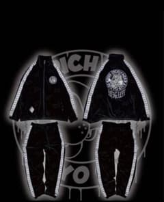 GALFY×KRY ぴかぴかラインストーン ジャージセットアップ 黒×パープル GALFY×KRY ぴかぴかラインストーン ジャージセットアップ 黒×パープル