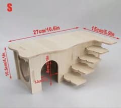 木製ハムスターハウス 階段付き 展望台 ハウスのサムネイル