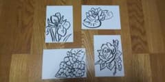 絵手紙４枚セット③夏の花のサムネイル