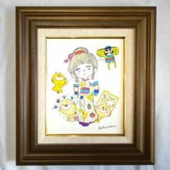 水森亜土　油彩画　肉筆保証　肉筆サイン　F3サイズ　額装済み 水森亜土 油彩画 肉筆保証 肉筆サイン F3サイズ 額装済み - メルカリ