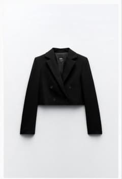 新品タグ付きZARA ダブルブレスト仕様クロップド 丈ブレザーのサムネイル