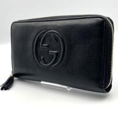 ✨美品✨グッチ　長財布　インターロッキング　ソーホー　黒 美品✨GUCCI グッチ ソーホー インターロッキング 黒 レザー 長財布