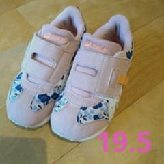asics 花柄 スニーカー ピンク キッズ19.5のサムネイル