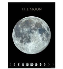 THE MOON 月のポスター インテリア 学習用 特殊蓄光インク 夜光塗料
