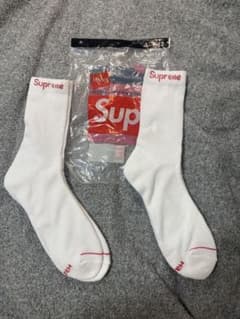 Supreme Hanes クルーソックス ホワイト 2足セットのサムネイル