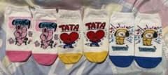 BTS bt21 잣 아래 3 다리 세트 BT21 양말 양말 TATA 타타