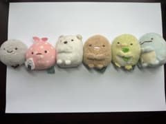 스미코구라시 봉제인형 시로쿠마, 토카게, 돈까스, 후로시키, 페긴?먼지