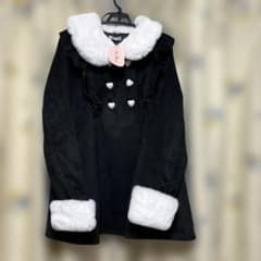 もえにゃコラボしまむらハートボタンフリルコート 大きいサイズ4L