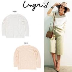 ★新品激安★ Ungrid Vネックナチュラルストレッチニット ベージュのサムネイル
