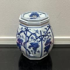 染付葡萄棚水指 茶道具懐石茶箱鵬雲斎坐忘斎淡々斎即中斎茶碗香合棗水
