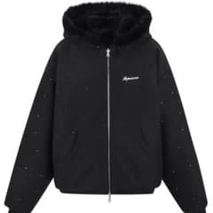 andwang ❤︎ kirakira zip up black 002 andwang Kirakira 2way fur zip up black - メルカリ