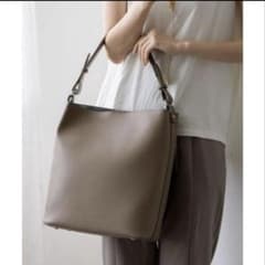 ワンハンドル2wayトートバッグ （GRAYBEIGE）のサムネイル