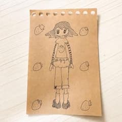 いちご少女　ボールペン画　イラスト　原画　ウィッシュコアのサムネイル