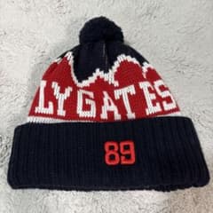 PEARLY GATES ニット帽 ネイビー レッドのサムネイル