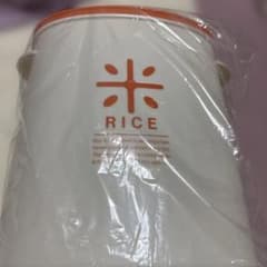 RICE 密閉式米びつ ホワイト/オレンジ 約5kg用のサムネイル