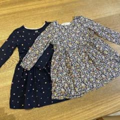 H&M ドット柄・花柄 ワンピース 2点セット (長袖)のサムネイル