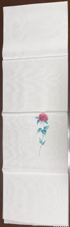 半襟 白地 薔薇 手描き 着付け小物のサムネイル