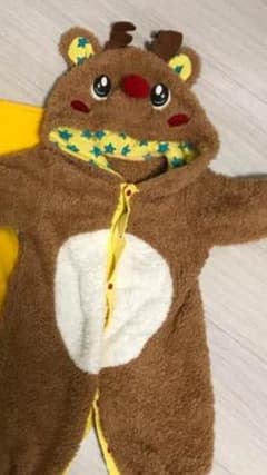 トナカイモコモコおくるみロンパース50-70のサムネイル