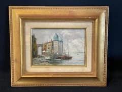 「真作」作者不明　風景画　油彩画　額装　サイン有り　SM号 真作」作者不明 風景画 油彩画 額装 サイン有り SM号 - メルカリ