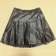 WEGO 黒　フェイクレザー　プリーツミニスカート　スカパン　Sサイズのサムネイル