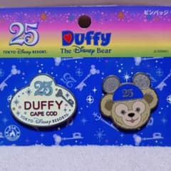 東京ディズニーリゾート 25周年 ダッフィー ピンバッジ 2個セットのサムネイル