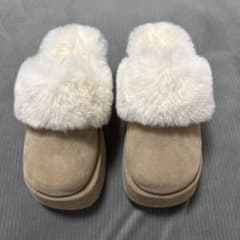 厚底ムートンサンダル ベージュ ファー付きのサムネイル