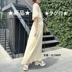 新品★タグ付mline楊柳スリットワンピース　半袖ロングワンピースmysticのサムネイル