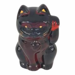✨極美品✨Baccarat バカラ 招き猫 レッド×ブラック クリスタル 置物