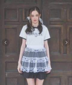 Lovilyn 推し活チュールエプロンワンピース 白のサムネイル