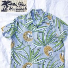 アロハシャツ Fine Hawaiian '90 パイナップル柄レーヨン 半袖 - メルカリ