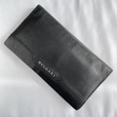 ブルガリ 二つ折り長財布 BVLGARI レザー 黒 箱付き メンズ