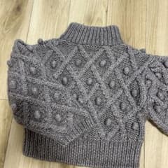 cygne　シーニュ 手編みポンポンタートルニット Maxim　グレー cygne シーニュ 手編みポンポンタートルニット Maxim グレー - メルカリ