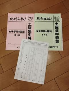 NNJG 女子学院 土曜集中特訓テキスト&問題 理社国 早稲田アカデミー