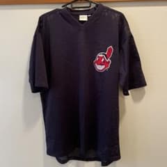 Cleveland Indians メッシュTシャツ Lサイズ ネイビーのサムネイル