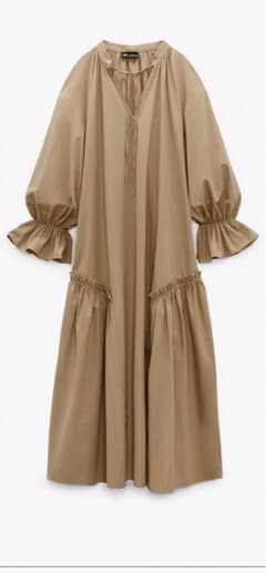 ZARA トレンチ風ミディ丈ワンピース　Mのサムネイル