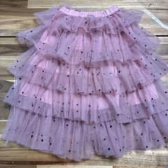 ドット柄 チュールスカート ピンク 120cmのサムネイル