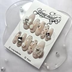 現品ネイルチップ、スナ系、ガーリー、【支払い後24時間以内発送】のサムネイル