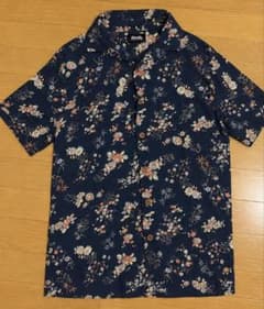 AFENDS アフェンズ 花柄 半袖シャツ アロハ ネイビー Sのサムネイル