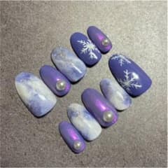 冬ネイル うるうる オーロラスノーネイルチップのサムネイル