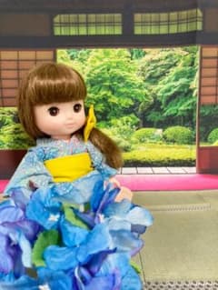 ソランちゃん　浴衣　水色花火のサムネイル