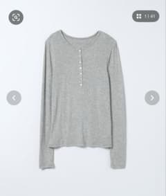 JEANASIS セミシアーリブヘンリー LS/326122 グレーのサムネイル