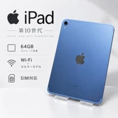 iPad 第10世代64GBブルー Wi-Fi＋Cellular 最大容量94% - メルカリ