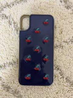 さくらんぼ iPhoneXケース 鏡付き カード入れのサムネイル