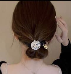 パール ビジュー ヘアゴム 2点セットのサムネイル