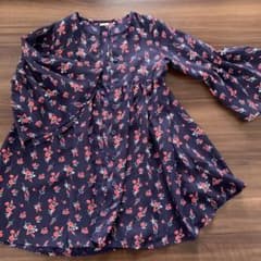 100と110のセットフレア袖　シャツワンピースのサムネイル
