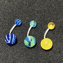 ボディピアス 3本セット マーブル イエローのサムネイル
