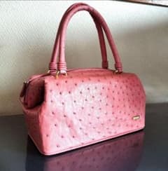 新品 BALLY 上質 オーストリッチ ハンドバック 真贋済 定価20万円 ミニ 
