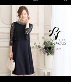 【美品】ビジュー＆レースフレアドレスのサムネイル