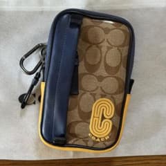 COACH 코치 가죽 파우치 카라비나 포함