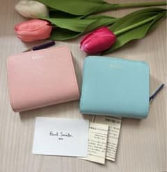 B春夏ポールスミス 二つ折り財布レモンプリントコンパクト財布新品★ピンクブルー B春夏ポールスミス 二つ折り財布レモンプリントコンパクト財布新品